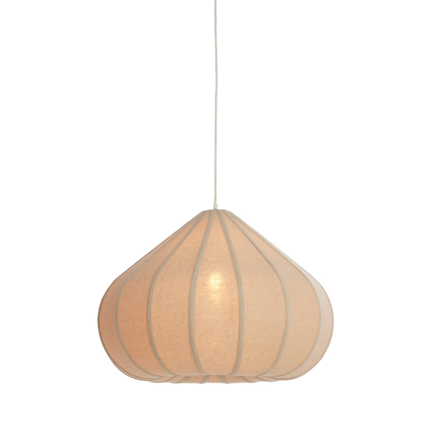 Zubeda Hanging Lamp - Linen Natural/ White Finishes