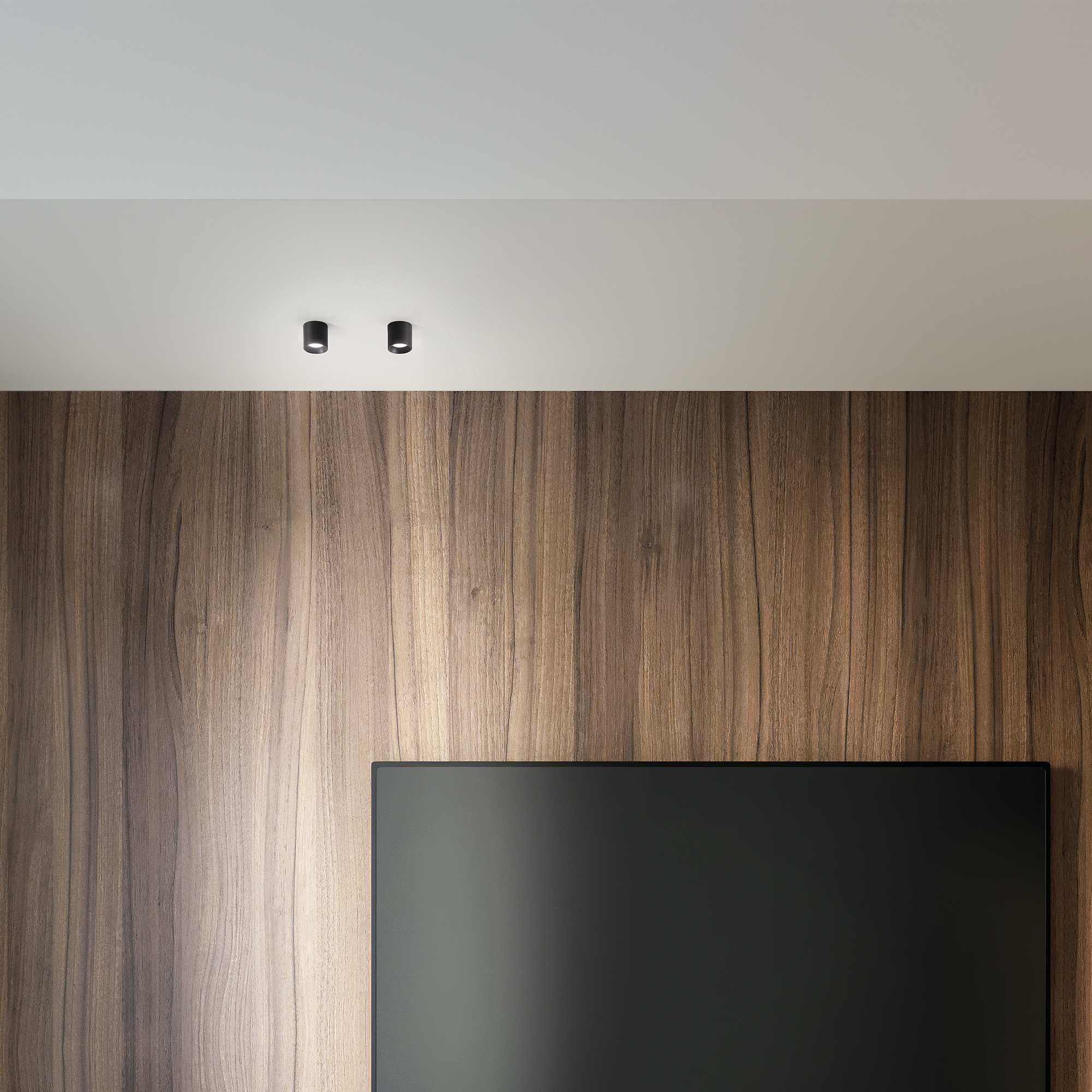 Dot 1Lt Flush LED 3000/4000K Spotlight IP20  - White/Black