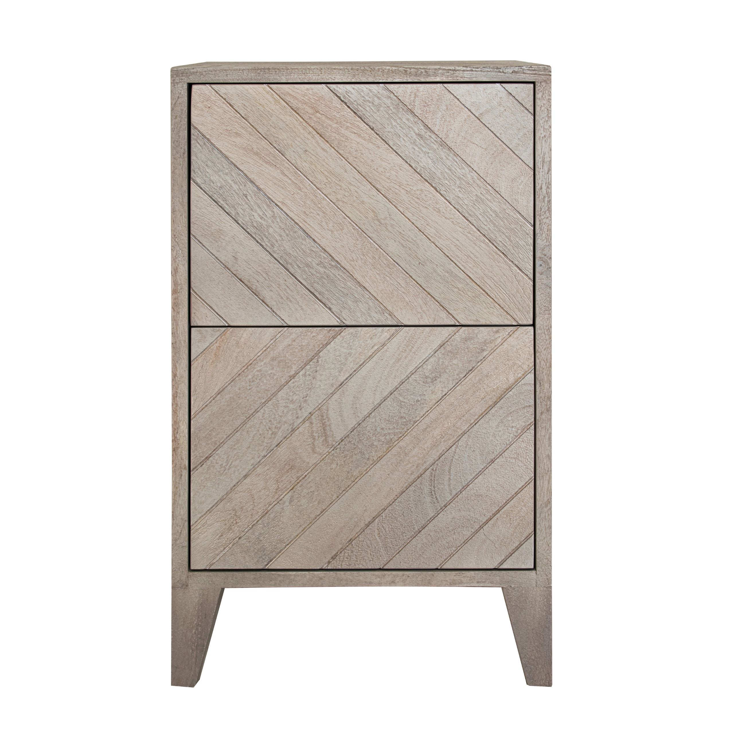 Croft Left/Right Bedside Table - Stonewash