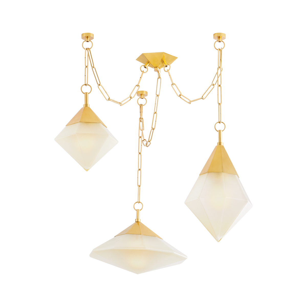 Angelique 3/5Lt Cluster - Vintage Brass