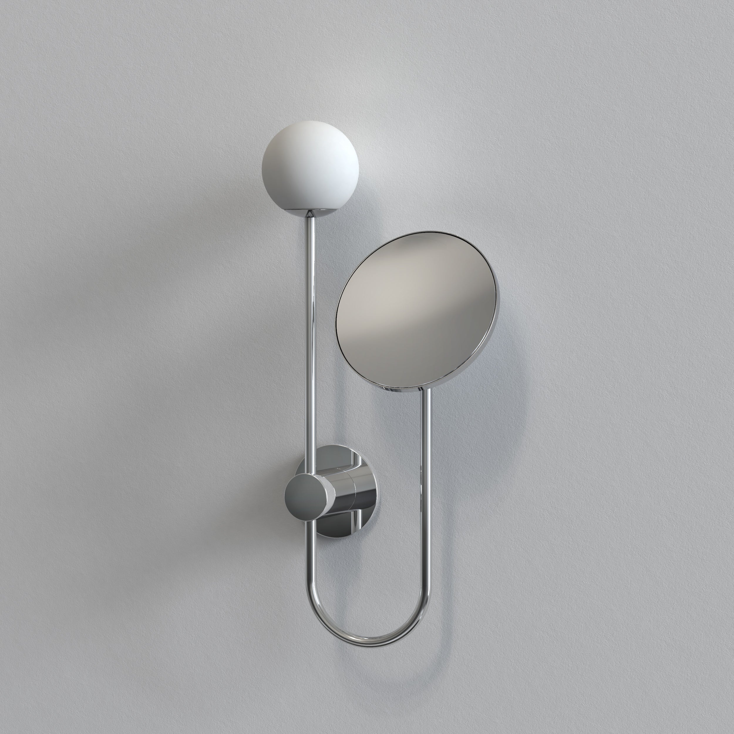 Orb Bathroom Magnifying Mirror- Polished Chrome/ Matt Black