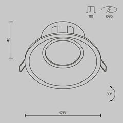 Eye Downlight Dot GU10 1x10W