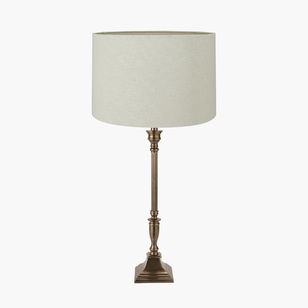 Canterbury  Metal Table Lamp Base with Cream Self Lined Linen shade