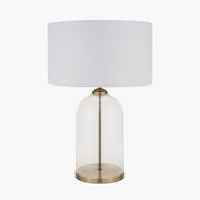 Cloche Clear Glass and Antique Brass Table Lamp