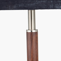 Gianni Brushed Silver and Wood Effect Table Lamp