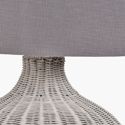 Allona Rattan Table Lamp- Grey/ Black Wash