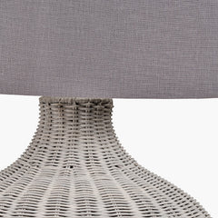 Allona Rattan Table Lamp- Grey/ Black Wash