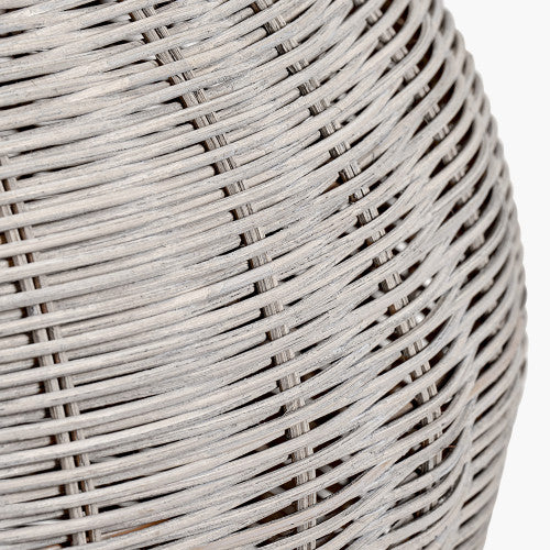 Allona Rattan Table Lamp- Grey/ Black Wash