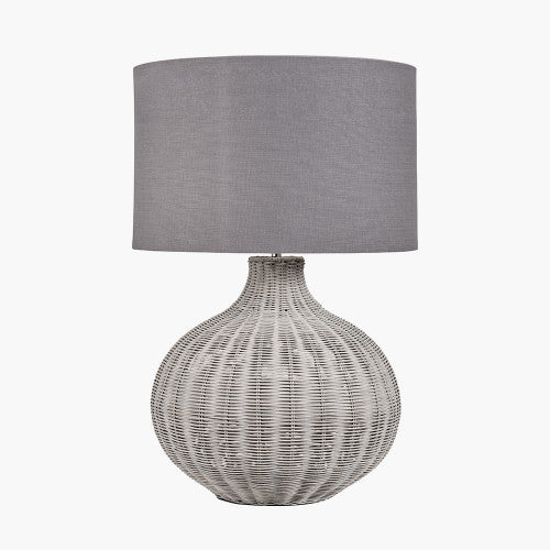 Allona Rattan Table Lamp- Grey/ Black Wash