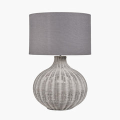 Allona Rattan Table Lamp- Grey/ Black Wash