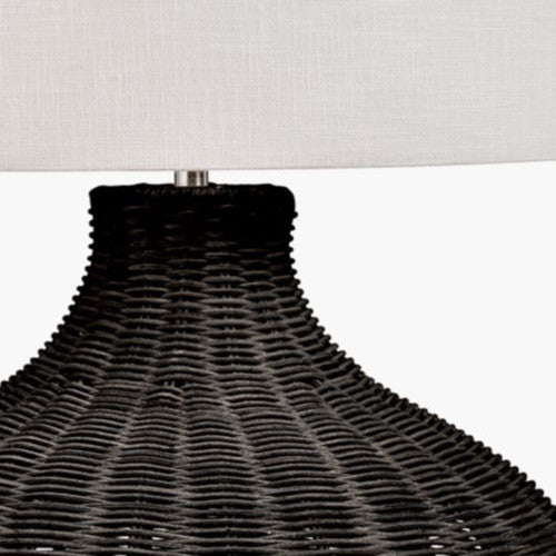 Allona Rattan Table Lamp- Grey/ Black Wash