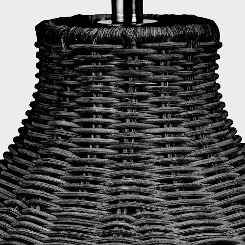 Allona Rattan Table Lamp- Grey/ Black Wash