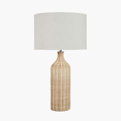 Anika Rattan Bottle Table Lamp- Natural/ Black Finishes