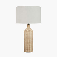 Anika Rattan Bottle Table Lamp- Natural/ Black Finishes