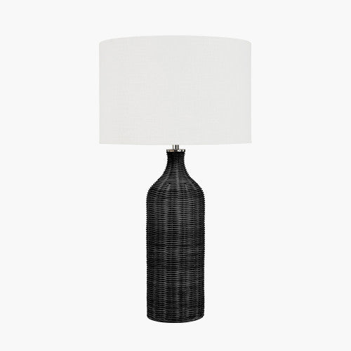 Anika Rattan Bottle Table Lamp- Natural/ Black Finishes