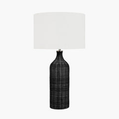 Anika Rattan Bottle Table Lamp- Natural/ Black Finishes