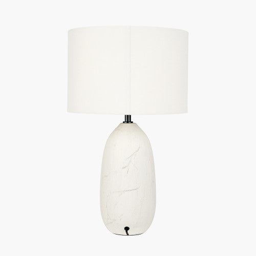 Erika White Vintage Textured Ceramic Table Lamp