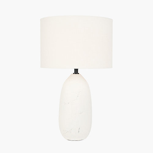 Erika White Vintage Textured Ceramic Table Lamp