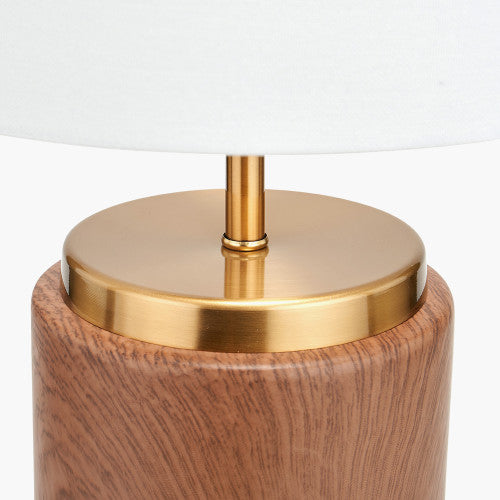 Carrara Wood Effect Ceramic Tall Table Lamp