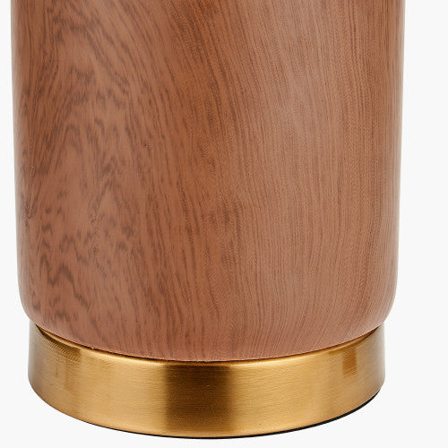 Carrara Wood Effect Ceramic Tall Table Lamp