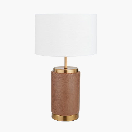 Carrara Wood Effect Ceramic Tall Table Lamp