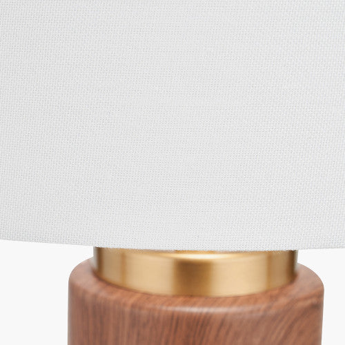 Carrara Wood Effect Ceramic Tall Table Lamp