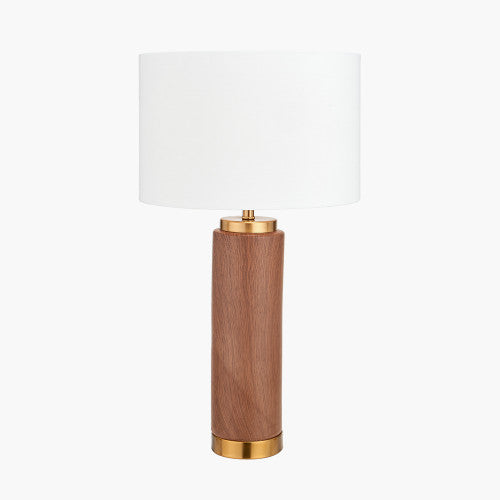 Carrara Wood Effect Ceramic Tall Table Lamp