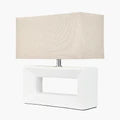 Block Ceramic Rectangular Table Lamp- White & Black