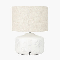 Flora Table Lamp- White Floral Ceramic