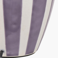 Priscilla Table Lamp Base- Lilac Stripped Ceramic