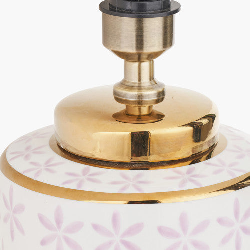 Thea Green and Gold Leaf Ceramic Table Lamp