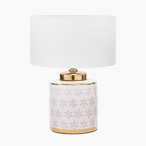 Thea Green and Gold Leaf Ceramic Table Lamp