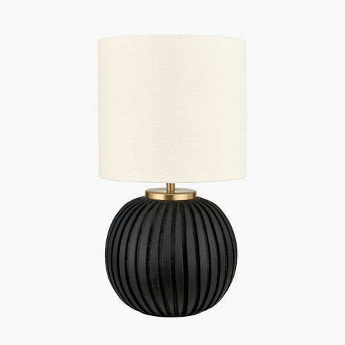 Ezekiel Table Lamp- Black/ Orange Terracotta Textured Ball