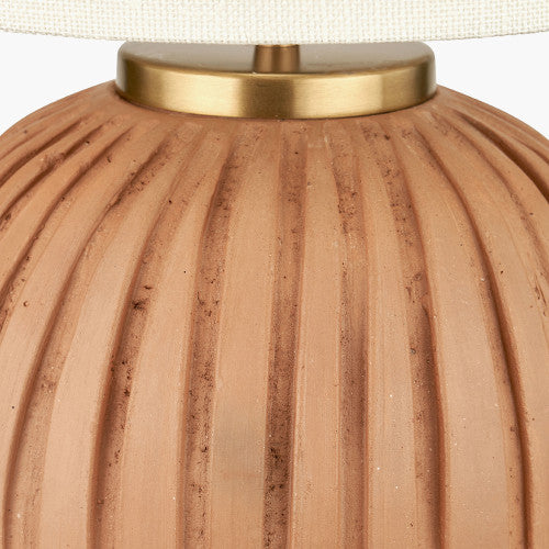 Ezekiel Table Lamp- Black/ Orange Terracotta Textured Ball