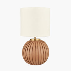 Ezekiel Table Lamp- Black/ Orange Terracotta Textured Ball