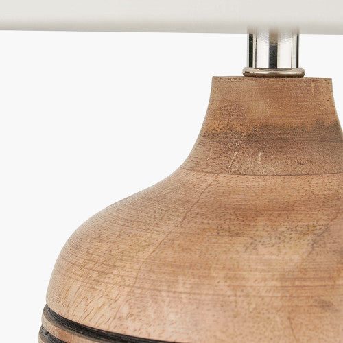 Caspian Natural Mango Wood Grooved Table Lamp