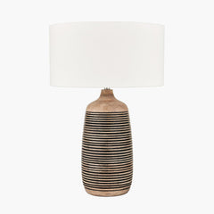 Caspian Natural Mango Wood Grooved Table Lamp