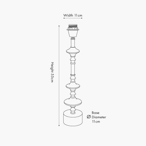 Emilio Matt Black Candlestick Table Lamp Base