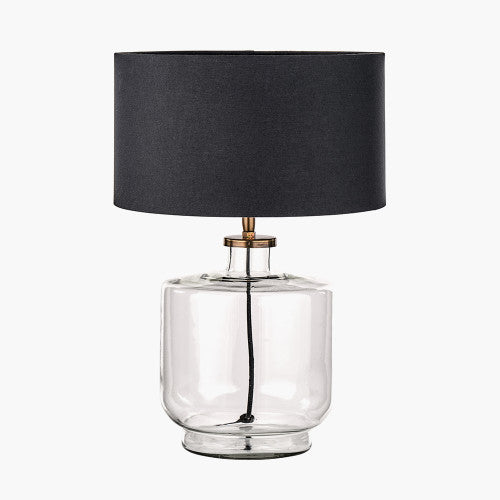 Josie Clear Glass and Antique Brass Metal Large Table Lamp Base