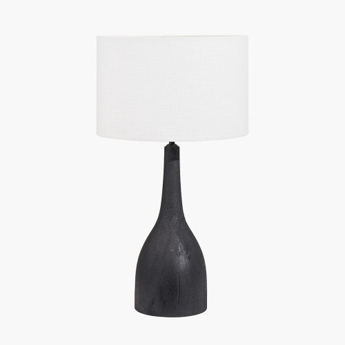 Corella Mango Wood Curved Table Lamp- Black & Brown Finishes