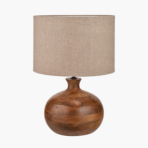 Kiah Table Lamp Base Mango Wood- Brown/ Natural Finish