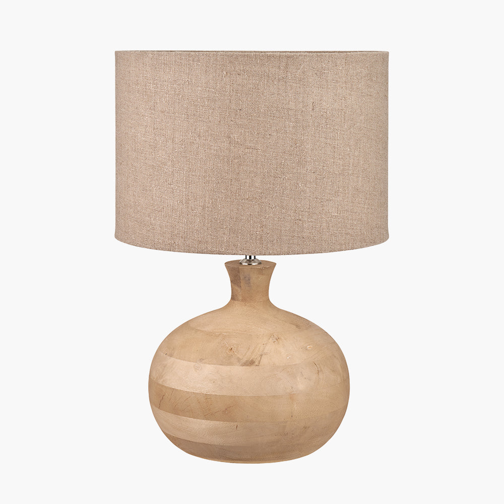 Kiah Table Lamp Base Mango Wood- Brown/ Natural Finish