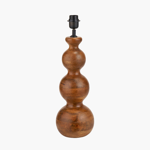 Nyari Table Lamp Base Brown Oiled Finish Mango Wood