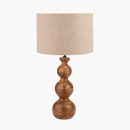 Nyari Table Lamp Base Brown Oiled Finish Mango Wood