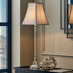 Claudius Nickel Metal Stick Table Lamp  - Base Only