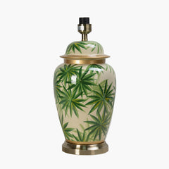 Curacao Palm Leaf Design Ceramic Urn Table Lamp  - Base Only