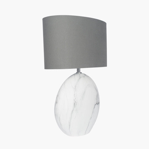 Crestola Marble Effect Ceramic Table Lamp- Small/ Large