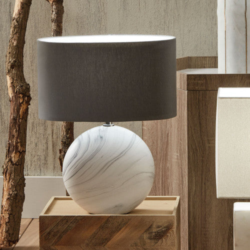 Crestola Marble Effect Ceramic Table Lamp- Small/ Large