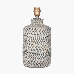 Atouk Stoneware Table Lamp  - Base Only- Natural/ Black