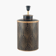 Deco Black Geo Art Deco Hand Painted Table Lamp  - Base Only